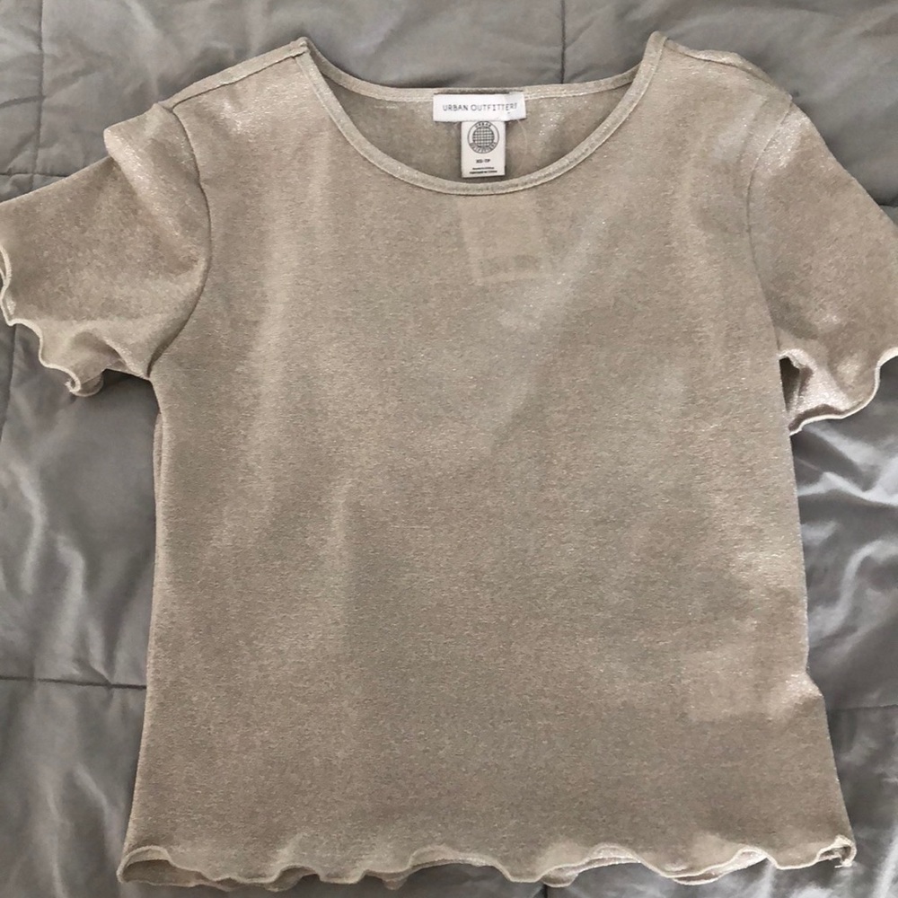 UO glittery taupe top